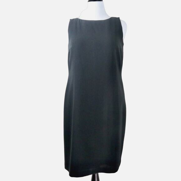 Louben Size 14 Sleeveless Tailored Sheath Dress Black Career Suit - Picture 3 of 11
